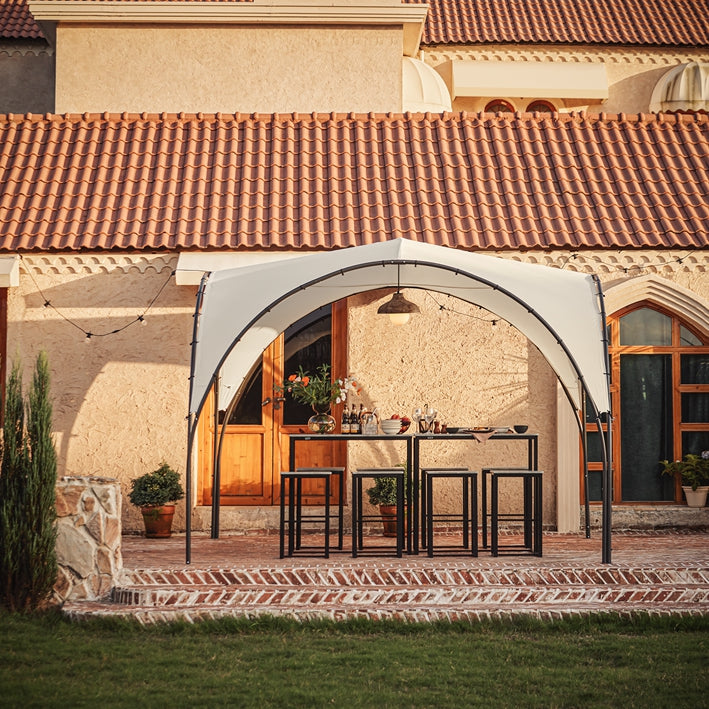 Familjetält - Campingpaviljong - Utomhusskydd - 70 % PVC-beläggning - Slitstarkt - 334 cm x 256 cm x 334 cm - Lätt metallram