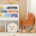 Kinderboekenplank - Tijdschriftenrek - Opbergplank - Ideaal voor peuters - 3 opbergvakken - Eenvoudige montage - 73 cm x 80 cm x 30 cm
