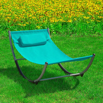 Outdoor Kinderen Schommelhangmat Ligstoel - Metalen frame Textileen oppervlak - Blauw