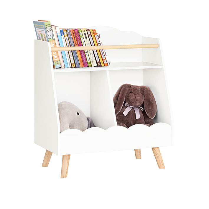 Kinderboekenkast - Kinderboekenplank - Speelgoedorganizer - MDF(E1), Hout - 61cm x 71cm x 35cm - 10,3kg - 2 maten - Eenvoudige montage