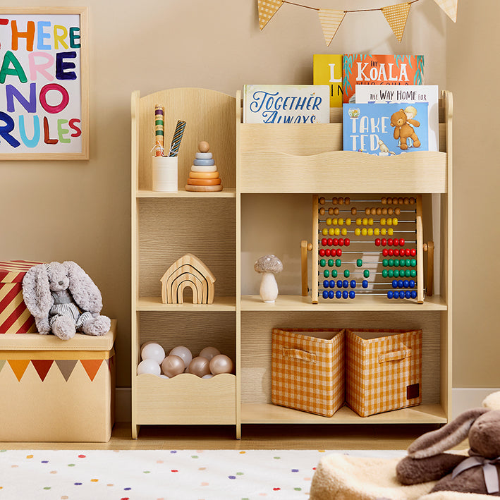 Kinderplank met meerdere opbergmogelijkheden - Kinderboekenkast - Speelgoedorganizer - MDF-materiaal - 91 cm x 100 cm x 30 cm - Eenvoudige montage