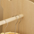 Kinderkledingrek - Kinderkledingstandaard - Ophangrail - Massief houten staaf - Schoenenopberger - 71 cm x 110 cm x 40 cm