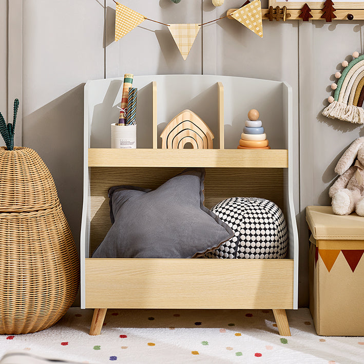Kinderspeelgoedplank - Kinderopbergrek - Houten materiaal - Kantelbeveiliging - 60cm x 68cm x 37cm