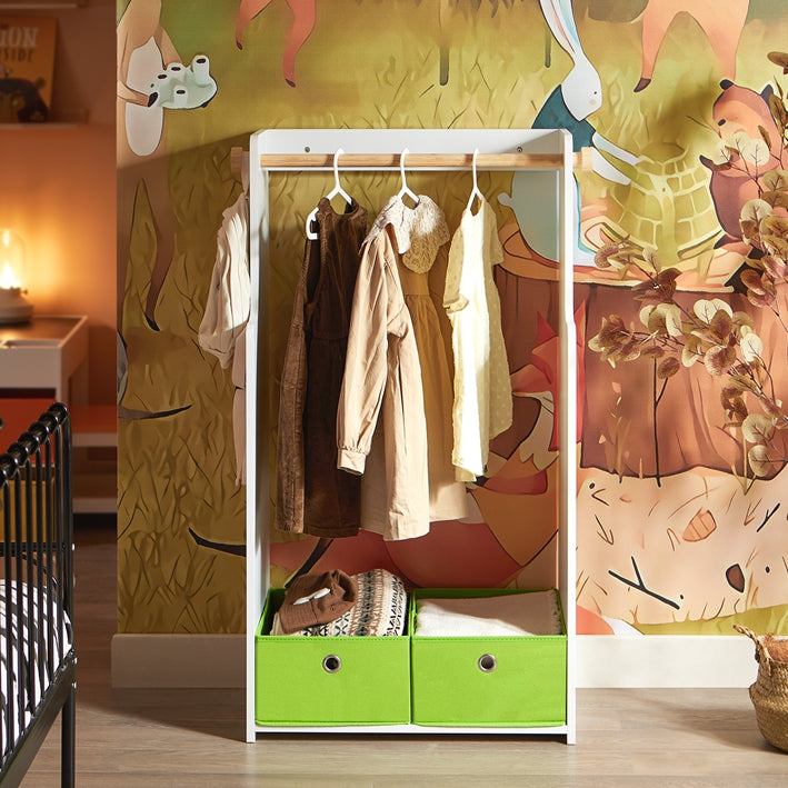 Kindergarderobe - Kinderkast - Opbergmeubel - Veilige Afgeronde Hoeken - 60x110x35cm