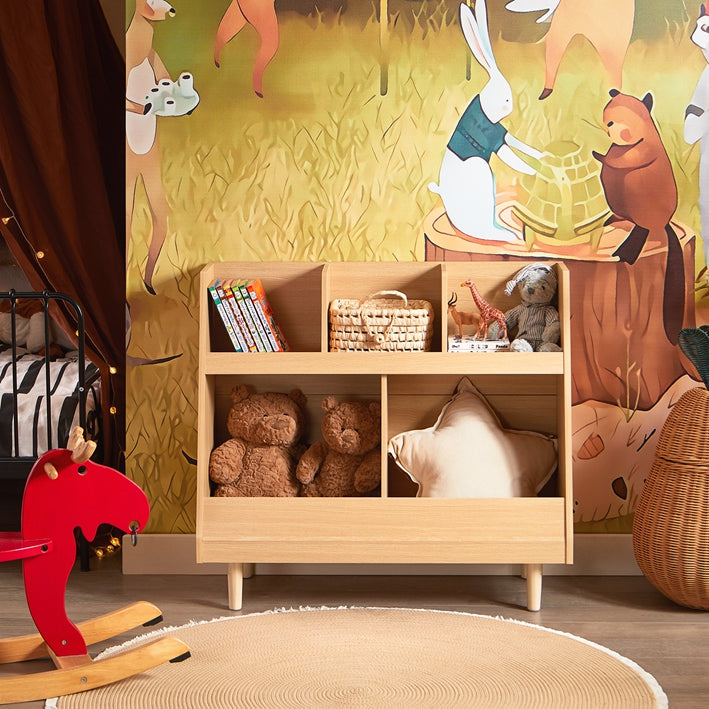 Kinderboekenplank - Kinderboekenopberger - Speelgoedorganizer - Veilige Afgeronde Hoeken - 86x78x36cm