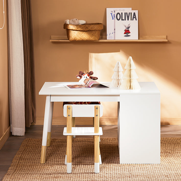 kindertafel- en stoelenset - kinderspeelstation - leerbureau - duurzaam ontwerp - tafel 90x53x60cm, stoel 28x49x28cm, zithoogte 28cm