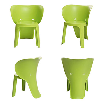 Olifantvormige kinderstoelenset - Peuterstoel - Speelkamermeubilair - Comfortabele rugleuning - Duurzaam kunststof - 48 cm x 55 cm x 41 cm - Verkrijgbaar in 4 kleuren