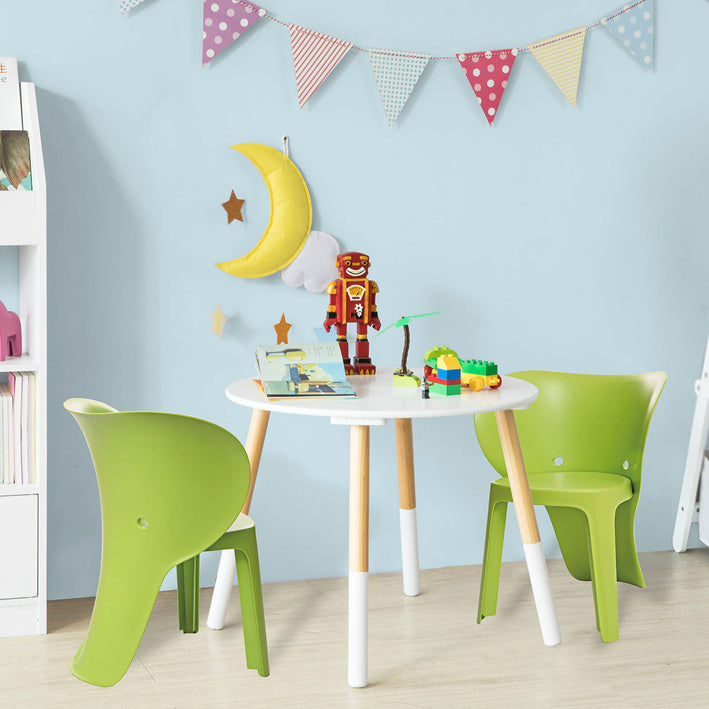 Olifantvormige kinderstoelenset - Peuterstoel - Speelkamermeubilair - Comfortabele rugleuning - Duurzaam kunststof - 48 cm x 55 cm x 41 cm - Verkrijgbaar in 4 kleuren