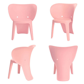 Elephant Kinderstoelenset - Kinderstoel - Speelkamermeubilair - Comfortabele rugleuning - Duurzaam kunststof - Veelzijdig ontwerp - 48cm x 55cm x 41cm