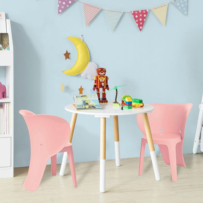 Elephant Kinderstoelenset - Kinderstoel - Speelkamermeubilair - Comfortabele rugleuning - Duurzaam kunststof - Veelzijdig ontwerp - 48cm x 55cm x 41cm