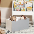 Kinderboekenplank met speelgoedkist - Opbergorganisator - Boekenkast - MDF-materiaal - Gemakkelijke toegang voor peuters - Met wielen - 62,5 cm x 70 cm x 30 cm