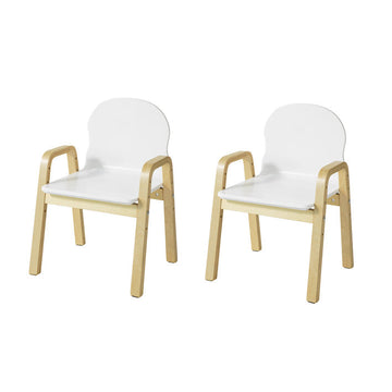 Set van 2 verstelbare kinderstoelen - Kinderzitplaats - In hoogte verstelbare stoelen - Stevige multiplex constructie - Comfortabele armleuningen en rugleuning - 40 cm x 53 cm x 32 cm