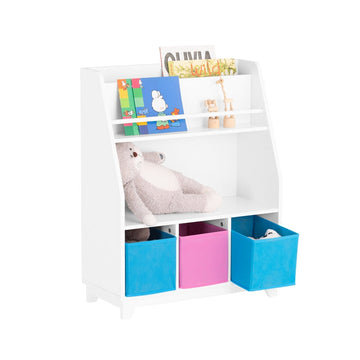 Kinderboekenplank - Speelgoedorganisator - Kinderopbergeenheid - MDF-materiaal - 63 cm x 80 cm x 28 cm