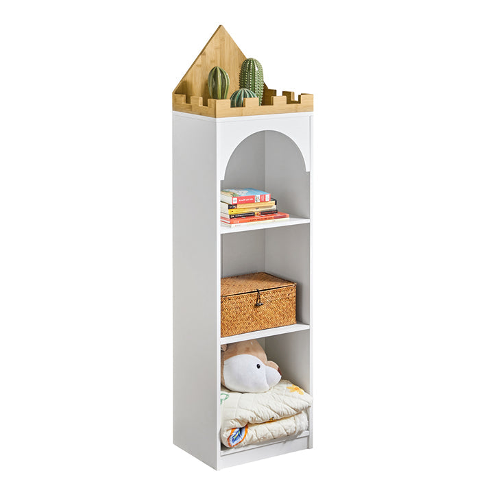 Kinderboekenplank - Opbergplank - Kinderkamerorganisator - Kasteelontwerp - Milieuvriendelijke verf - Anti-tipveiligheid - 40 cm x 150 cm x 30 cm
