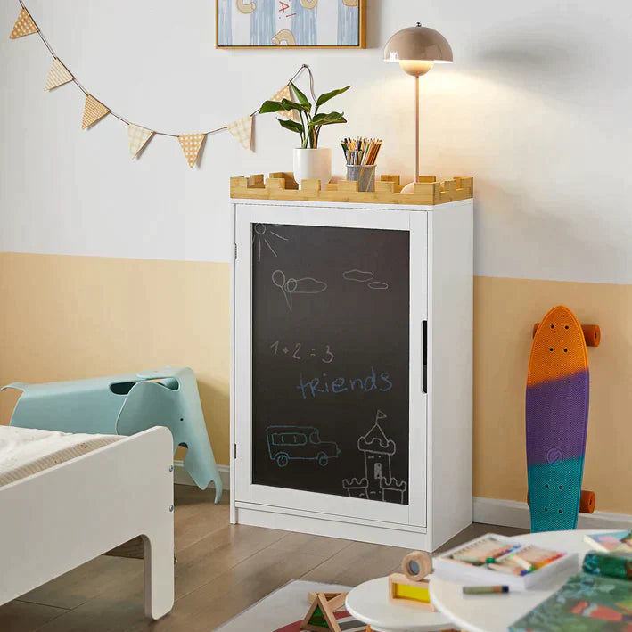 Design Kinderopbergkast met schoolbord - Kinderboekenkast Boekenplank