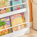 Kinderboekenplank - Wandplank - Opbergrek - MDF & Grenen Constructie - Kindvriendelijke Hoogte - Anti-Tip Veiligheid - Afgeronde Hoeken - 85cm x 86cm x 26cm