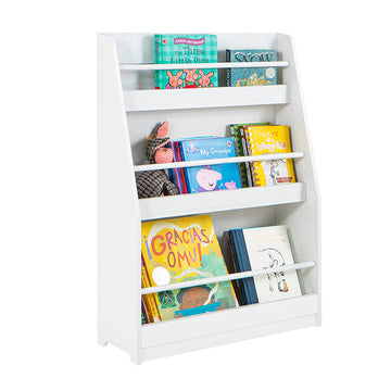 Kinderboekenplank - Wandplank - Opbergrek - MDF & Grenen Constructie - Kindvriendelijke Hoogte - Anti-Tip Veiligheid - Afgeronde Hoeken - 85cm x 86cm x 26cm