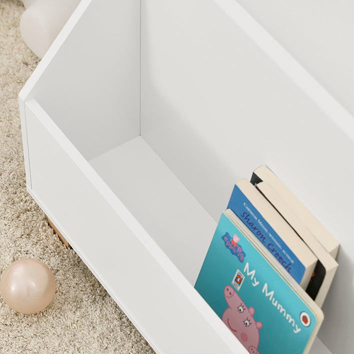 Kinderopbergrek - Speelgoedorganisator - Boekenkast voor kinderen - Stevige grenen poten - Dubbele compartimenten - Ideaal voor boeken en speelgoed - 60 cm x 53 cm x 48 cm
