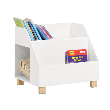 Kinderopbergrek - Speelgoedorganisator - Boekenkast voor kinderen - Stevige grenen poten - Dubbele compartimenten - Ideaal voor boeken en speelgoed - 60 cm x 53 cm x 48 cm