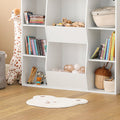 Kinderboekenplank - Speelgoedkist - Opbergrek - Veilige afgeronde hoeken - Kantelslot - Veelzijdig gebruik - Wit - 106 cm x 104 cm x 30 cm