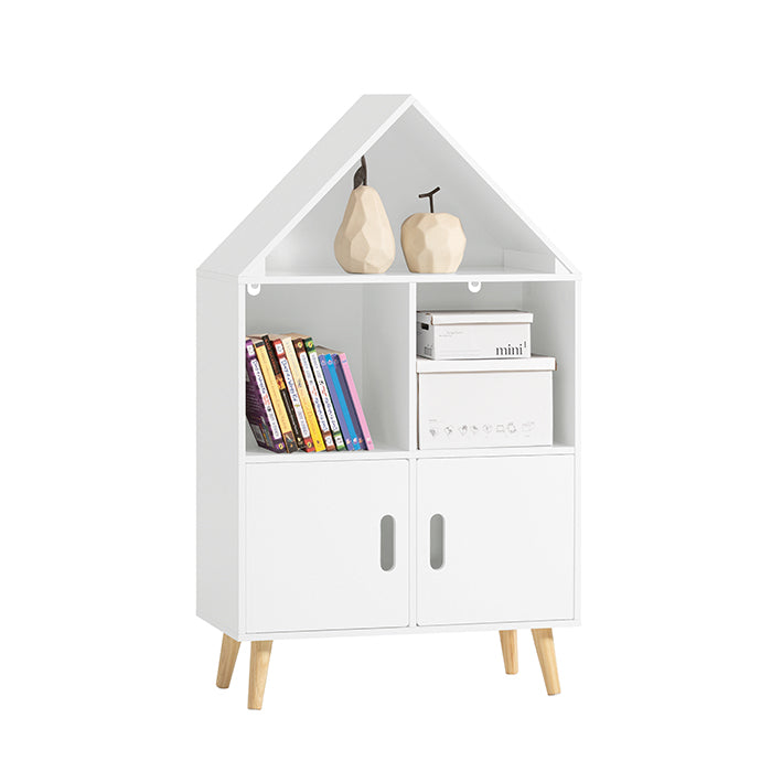Kinderboekenplank - Speelgoedplank - Opbergrek - Constructie van MDF en grenen - Veiligheidsvoorzieningen - Anti-tip-apparaten - 60 cm x 103 cm x 30 cm