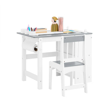 Kinderstudeertafelset - Kinderbureau - Leertafel - Creatieve ruimte - 80x66x50cm tafel, 30x64x34cm stoel, zithoogte 32cm