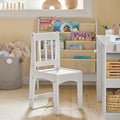 Kindertafel en stoelenset - Studiebureau - Activiteitentafel - Duurzame constructie van MDF en grenen - Opbergplanken - Papierrolhouder - Hoge rugleuning - Afmetingen: tafel 80x65,5x54cm, stoel 30x64x34,5cm