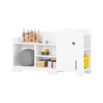 Olifant Kinderplank - Boekenplank - Speelgoedopslagorganisator - Duurzame MDF-constructie - 7 open vakken - Afgeronde veiligheidshoeken - 110 cm x 60 cm x 25 cm