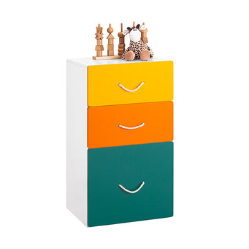 Mobiele Speelgoedkist met Laden - Speelgoedkist met Deksel - Opbergdoos voor Kinderen - Anti-Tip Veiligheid - Heldere Kleuren - Verplaatsbaar met Katrollen - 45cm x 80cm x 40cm