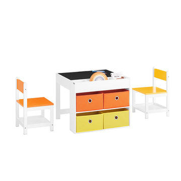 kindertafel- en stoelenset - kinderbureau - speelkamermeubilair - tafel met twee oppervlakken - tafel 60x50x60cm, stoel 30x50x32cm