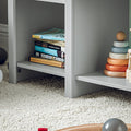Kinderbank met Boekenplank - Speelgoedkist - Kinderplank - Lichtgrijs - Kantelbeveiliging - 75kg Draagvermogen - 90cm x 82cm x 30cm