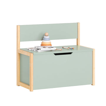 Kinderopbergbank - Speelgoedkist - Speelkamerorganisator - 87kg Laadvermogen - MDF & Rubberhout - 64x55x30cm, Zithoogte 33cm