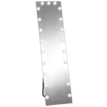 RGB LED-spiegel 150x40 cm met 21 lampen | Kleur: Grijs | Afmetingen: 40x40x149.5 cm