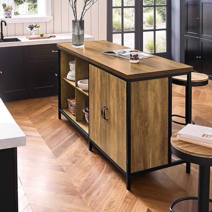 Dressoir Buffet - Keukeneiland - Keukenkast - Veelzijdige opbergruimte - Verstelbare plank - Ruim ontwerp - MDF en metalen frame - 170 cm x 89 cm x 60 cm