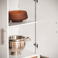 Keukeneiland Opbergkast - Eetbuffet - Displaystandaard - MDF - Metalen frame - Rubberhouten tafelblad - 170 cm x 89 cm x 60 cm