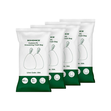 4-pack witte plastic opbergzakken - herbruikbaar - 30 liter - 74 x 53 cm