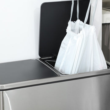 Vuilniszakken met trekband, 180 stuks, 30 l | Wit | 50,6x74,1 cm