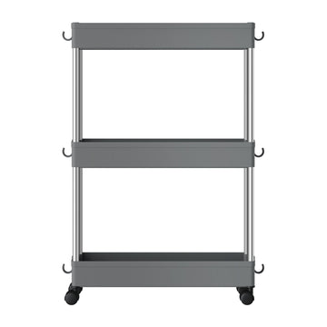 Rollend keukenrek met 3 niveaus | Grijs | 40x13,5x60 cm