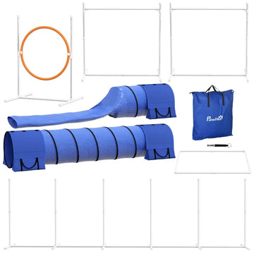 Hondenagilityset - Hondentraining met tunnels en hindernissen | Kleur: Wit, oranje en blauw