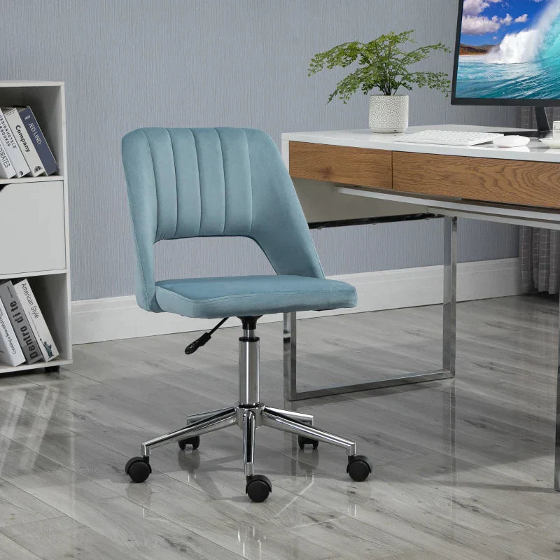 Bürostuhl - Ergonomischer Drehstuhl | Farbe: Blau | Maße: 49x54x79-91 cm