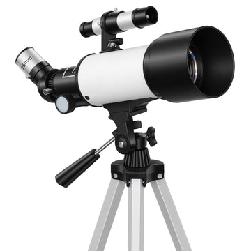 Astronomische telescoop 70 mm voor beginners met statief | Kleur: Wit | Afmetingen: 80x80x135 cm