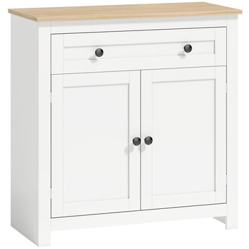 Sideboard met lade en dubbele deuren | Kleur: Wit | Afmetingen: 78,5x35x80 cm