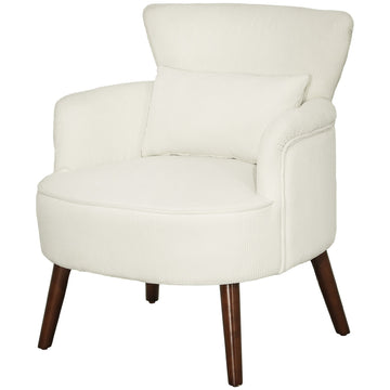 Moderne fauteuil met vleugelleuning | Kleur: Wit | Afmetingen: 69.5x69x78 cm
