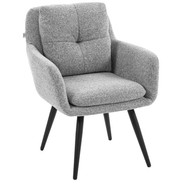 Moderne accentfauteuil met metalen poten - Grijs | Kleur: Grijs | Afmetingen: 65x72x86 cm