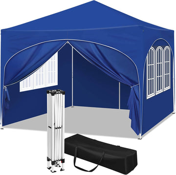 Vouwpaviljoen 3x3 m met UV-bescherming en draagtas | Blauw | 300x300x250-258 cm