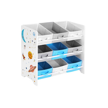 Opbergrek 2-delig wit met opbergdozen - spaanplaat - 62,5 x 29,5 x 60 cm