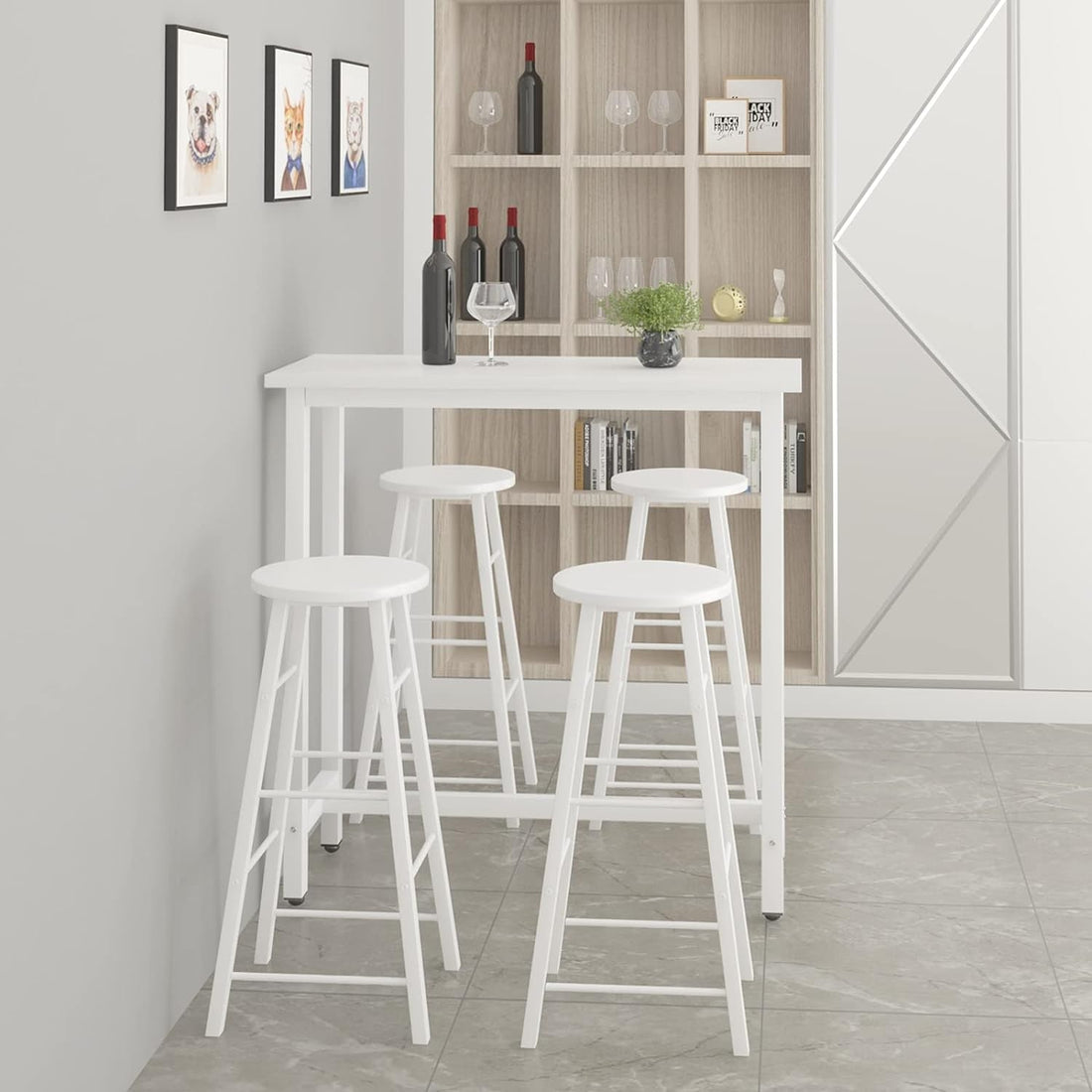 Barbord med metallram och MDF-bordsskiva | 100x40x100 cm