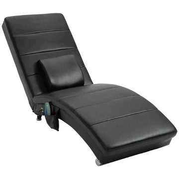 Massagefauteuil - Ligstoel met 8 massagepunten | Kleur: Zwart | Afmetingen: 58x163x87 cm