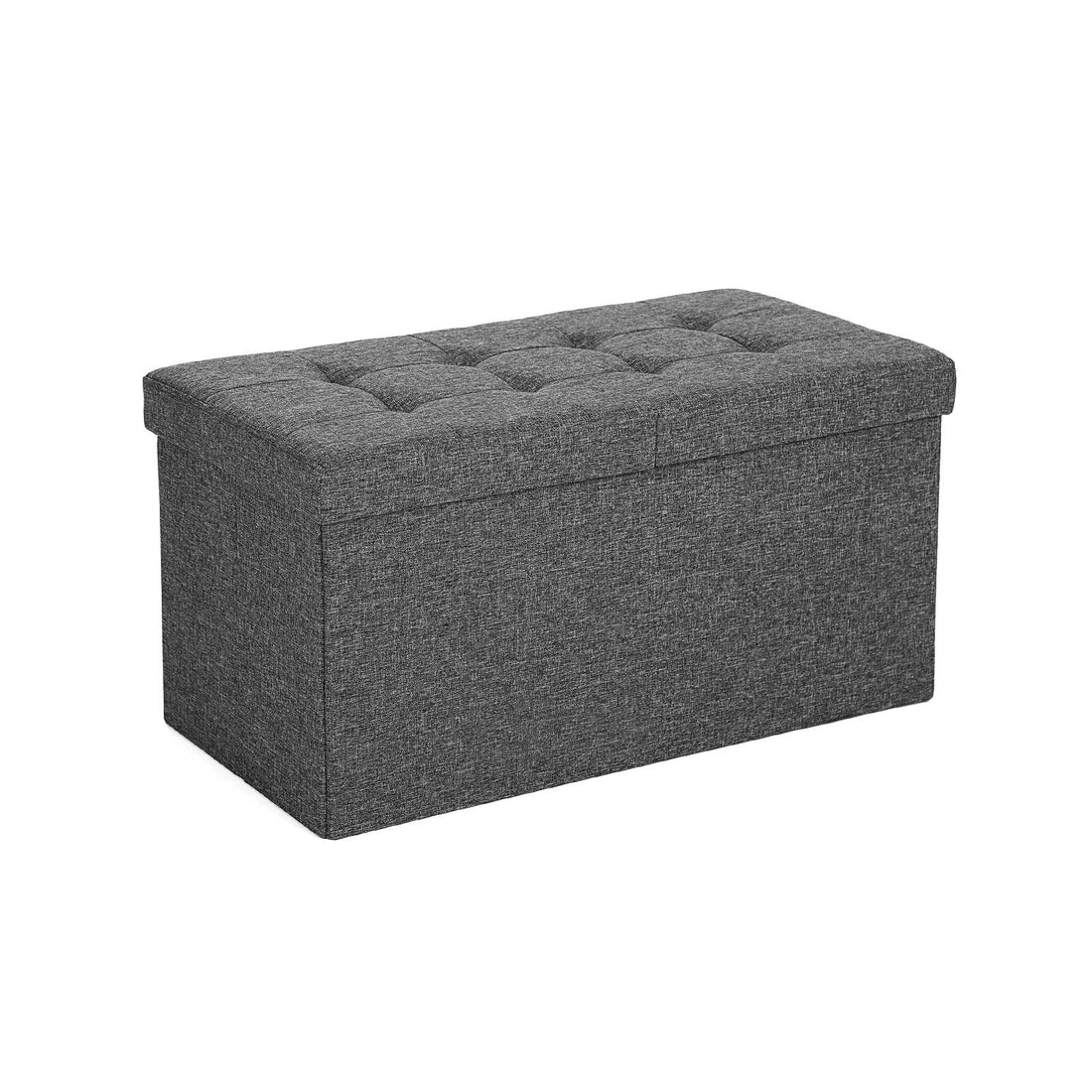 Opbergbank 80L - Ottoman - zitbank - imitatie linnen - MDF - 76x38x38 cm