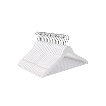 Kledinghangers - Antislip - Esdoornhout - Set van 50 - Wit - 44,5 x 23 x 1,2 cm